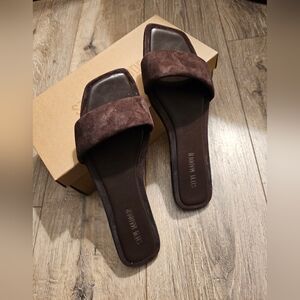 Steve Madden Dark Brown Suede Sandals